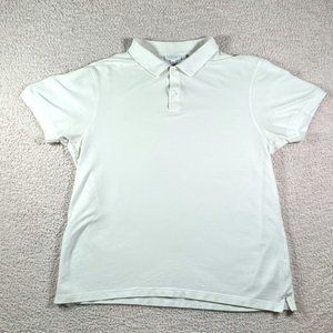 Sunspel Polo Shirt Mens Large White Short Sleeve Outdoor Casual Preppy Summer